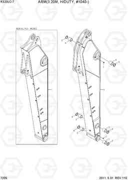 7205 ARM(3.2M, HEAVY DUTY #1040-) R320LC-7, Hyundai