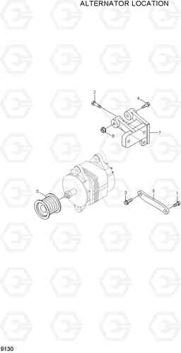 9130 ALTERNATOR LOCATION R320LC-7, Hyundai