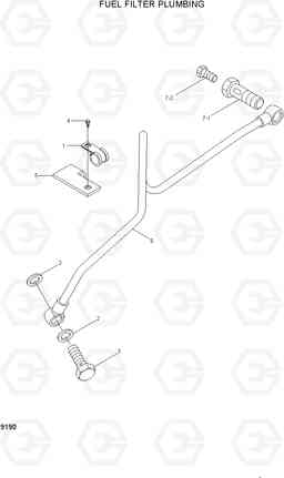 9190 FUEL FILTER PLUMBING R320LC-7, Hyundai