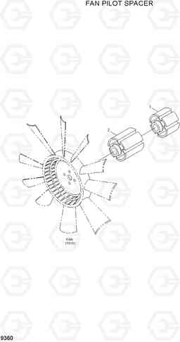 9360 FAN PILOT SPACER R320LC-7, Hyundai