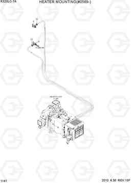 1141 HEATER MOUNTING(#0569-) R320LC-7A, Hyundai