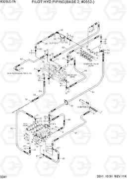 3241 PILOT HYDRAULIC PIPING(BASE 2, #0552-) R320LC-7A, Hyundai