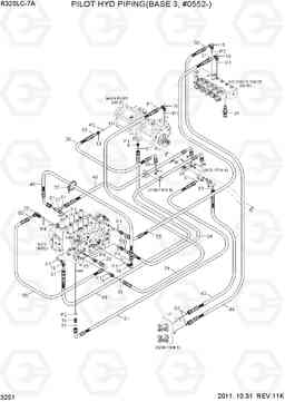 3251 PILOT HYDRAULIC PIPING(BASE 3, #0552-) R320LC-7A, Hyundai