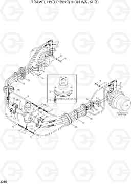 3310 TRAVEL HYD PIPING(HIGH WALKER) R320LC-7A, Hyundai