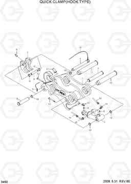 3460 QUICK CLAMP(HOOK TYPE) R320LC-7A, Hyundai