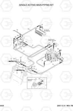 3620 SINGLE ACTING MAIN PIPING KIT R320LC-7A, Hyundai