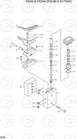 3730 SINGLE PEDAL (DOUBLE ACTING) R320LC-7A, Hyundai