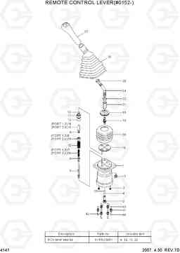 4141 REMOTE CONTROL LEVER(#0152-) R320LC-7A, Hyundai