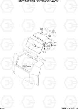 6150 STORAGE BOX COVER ASSY(-#0289) R320LC-7A, Hyundai