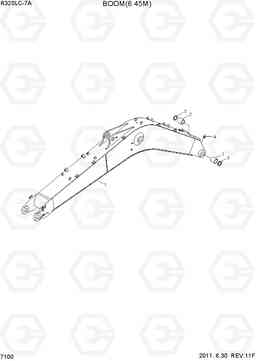 7100 BOOM(STD, 6.45M) R320LC-7A, Hyundai