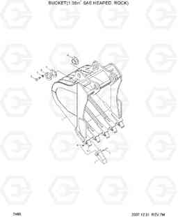 7480 BUCKET(1.38M3 SAE HEAPED, ROCK) R320LC-7A, Hyundai