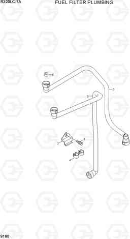 9160 FUEL FILTER PLUMBING R320LC-7A, Hyundai