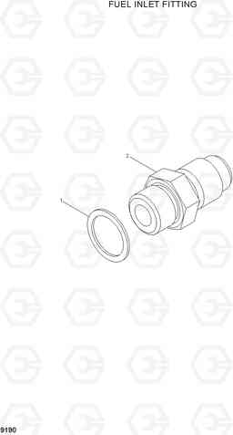 9190 FUEL INLET FITTING R320LC-7A, Hyundai