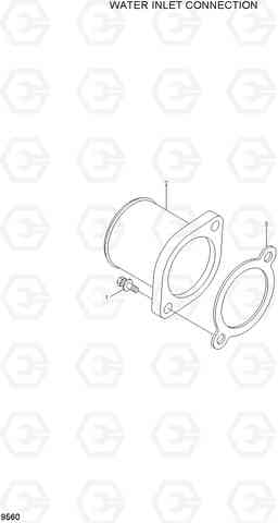 9560 WATER INLET CONNECTION R320LC-7A, Hyundai