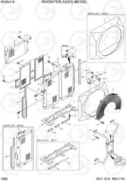 1060 RADIATOR ASSY(-#0100) R320LC-9, Hyundai