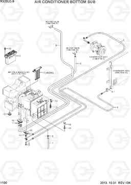 1100 AIR CONDITIONER BOTTOM SUB R320LC-9, Hyundai