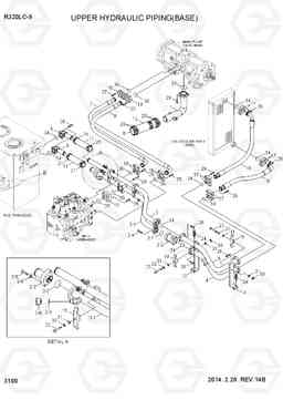 3100 UPPER HYDRAULIC PIPING(BASE) R320LC-9, Hyundai