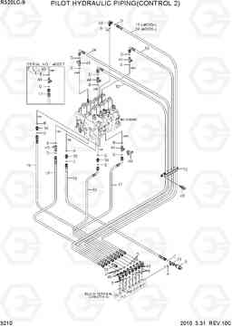 3210 PILOT HYDRAULIC PIPING(CONTROL 2) R320LC-9, Hyundai