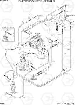 3230 PILOT HYDRAULIC PIPING(BASE 1) R320LC-9, Hyundai