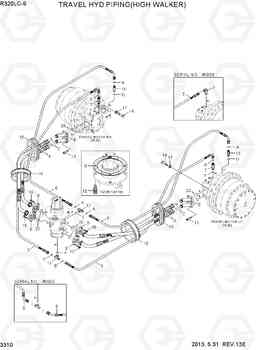 3310 TRAVEL HYD PIPING(HIGH WALKER) R320LC-9, Hyundai