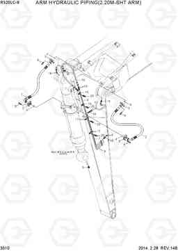 3510 ARM HYDRAULIC PIPING(2.2M, #0008-) R320LC-9, Hyundai