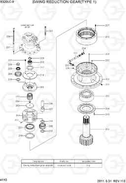 4110 SWING REDUCTION GEAR(TYPE 1) R320LC-9, Hyundai