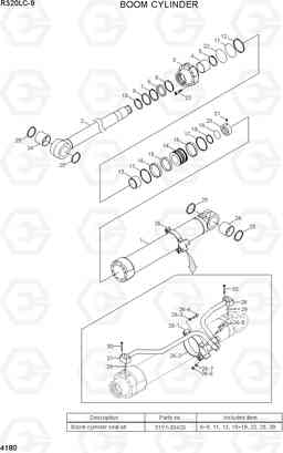 4180 BOOM CYLINDER R320LC-9, Hyundai