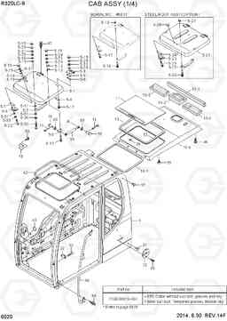 6020 CAB ASSY(1/4) R320LC-9, Hyundai