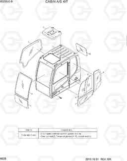 6025 CABIN A/S KIT R320LC-9, Hyundai