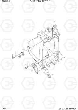 7420 BUCKET(4 TEETH) R320LC-9, Hyundai