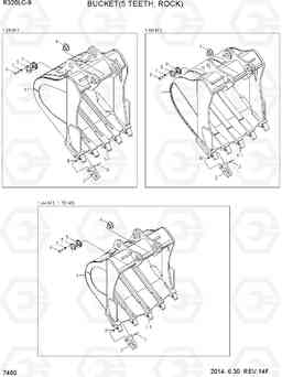 7460 BUCKET(5 TEETH, ROCK) R320LC-9, Hyundai