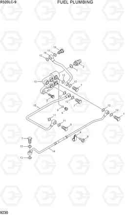 9230 FUEL PLUMBING R320LC-9, Hyundai