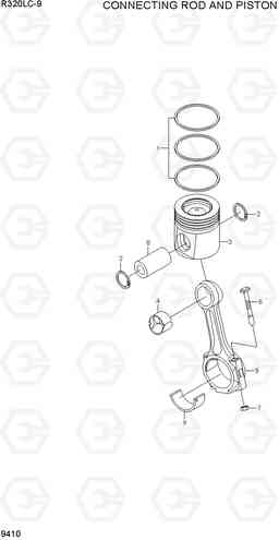 9410 CONNECTING ROD AND PISTON R320LC-9, Hyundai