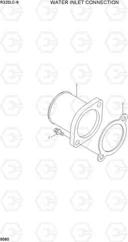 9560 WATER INLET CONNECTION R320LC-9, Hyundai