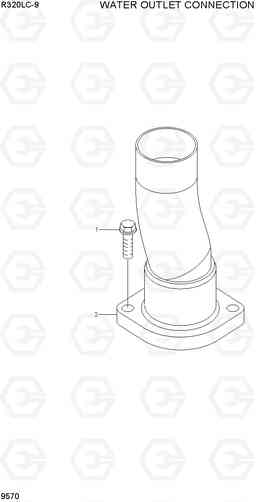 9570 WATER OUTLET CONNECTION R320LC-9, Hyundai