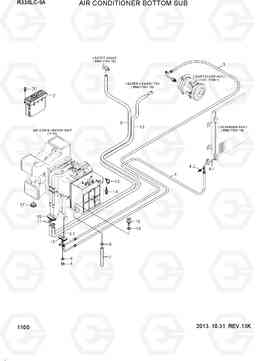 1100 AIR CONDITIONER BOTTOM SUB R330LC-9A, Hyundai