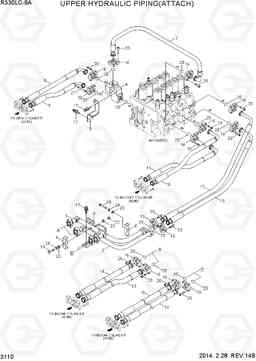 3110 UPPER HYDRAULIC PIPING(ATTACH) R330LC-9A, Hyundai