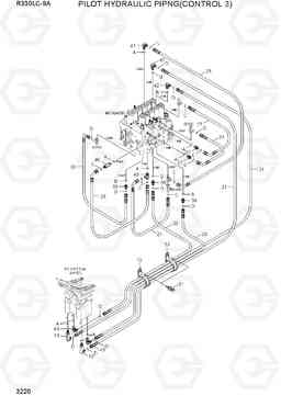 3220 PILOT HYDRAULIC PIPING(CONTROL 3) R330LC-9A, Hyundai