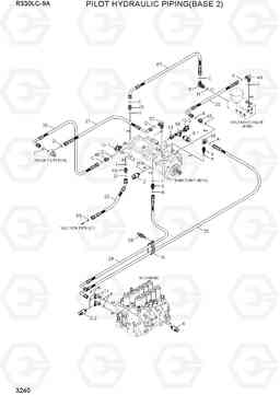 3240 PILOT HYDRAULIC PIPING(BASE 2) R330LC-9A, Hyundai