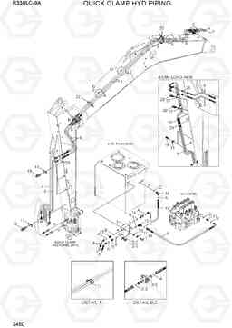 3450 QUICK CLAMP HYD PIPING R330LC-9A, Hyundai