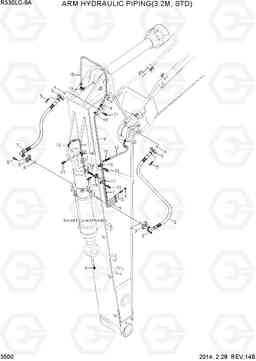 3500 ARM HYDRAULIC PIPING(3.2M, STD) R330LC-9A, Hyundai