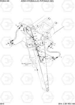 3510 ARM HYDRAULIC PIPING(2.2M) R330LC-9A, Hyundai