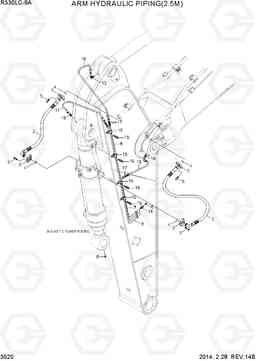 3520 ARM HYDRAULIC PIPING(2.5M) R330LC-9A, Hyundai