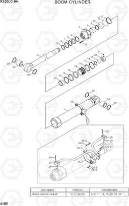 4180 BOOM CYLINDER R330LC-9A, Hyundai