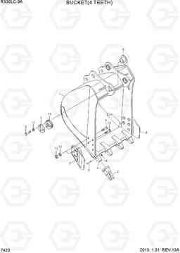 7420 BUCKET(4 TEETH) R330LC-9A, Hyundai