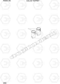 9060 VALVE TAPPET R330LC-9A, Hyundai