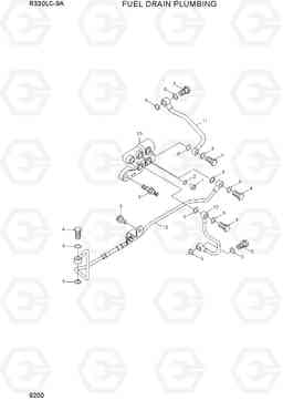 9200 FUEL DRAIN PLUMBING R330LC-9A, Hyundai