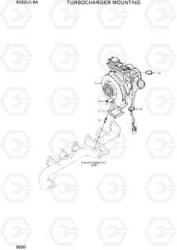 9500 TURBOCHARGER MOUNTING R330LC-9A, Hyundai