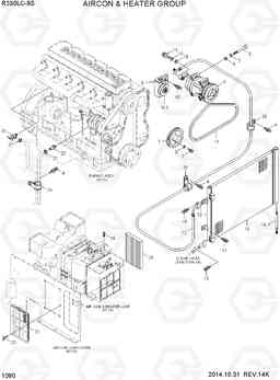 1090 AIRCON & HEATER GROUP R330LC-9S, Hyundai