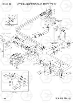 3100 UPPER HYD PIPING(BASE, MCV TYPE 1) R330LC-9S, Hyundai